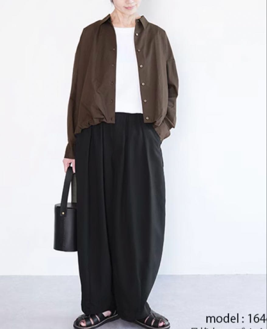 ミズイロインド　バルーンシャツ ブラウン