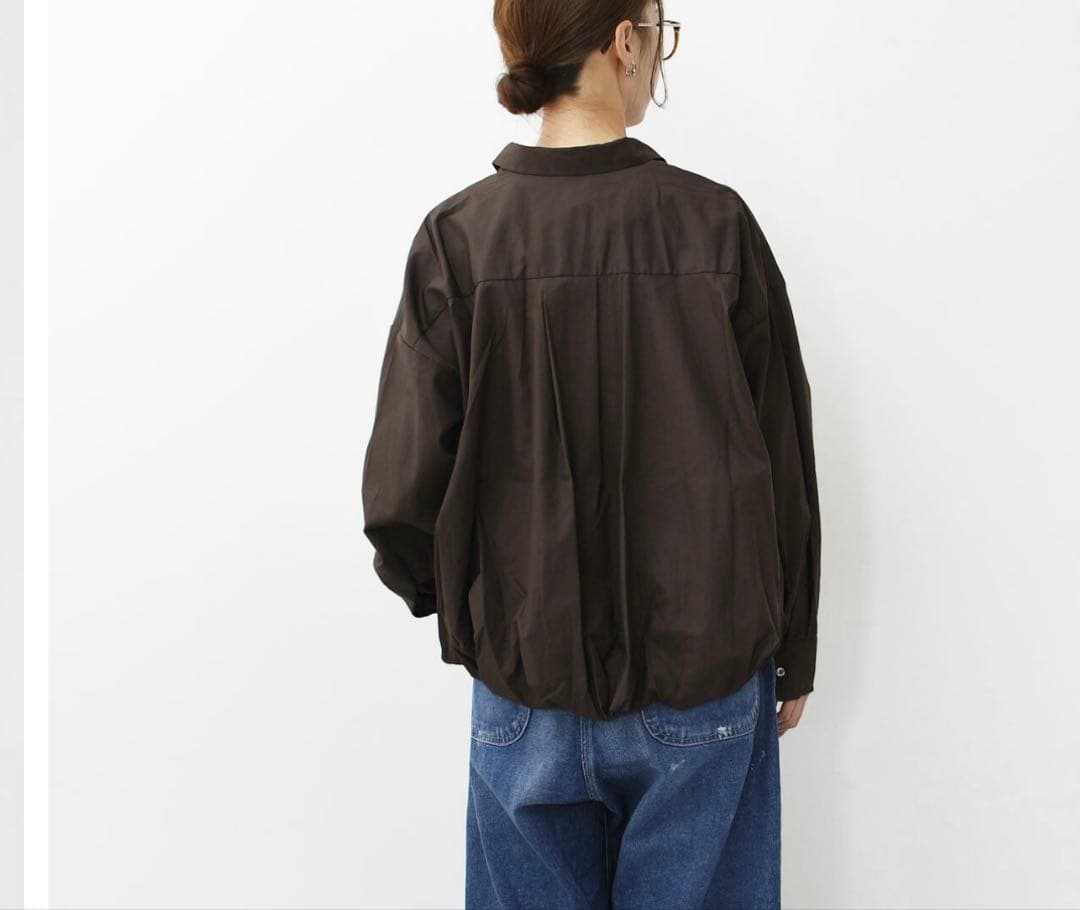 ミズイロインド　バルーンシャツ ブラウン