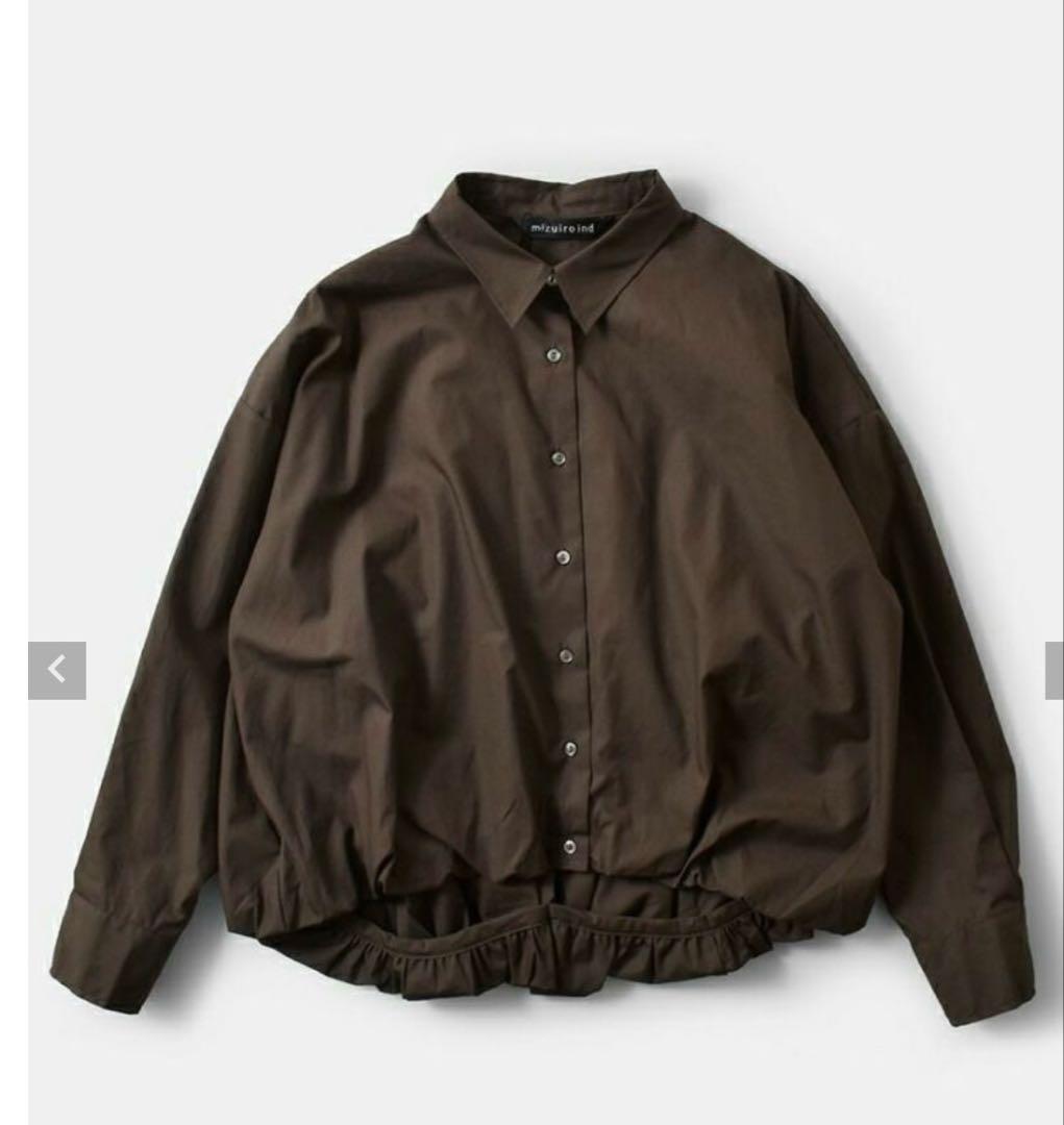 ミズイロインド　バルーンシャツ ブラウン