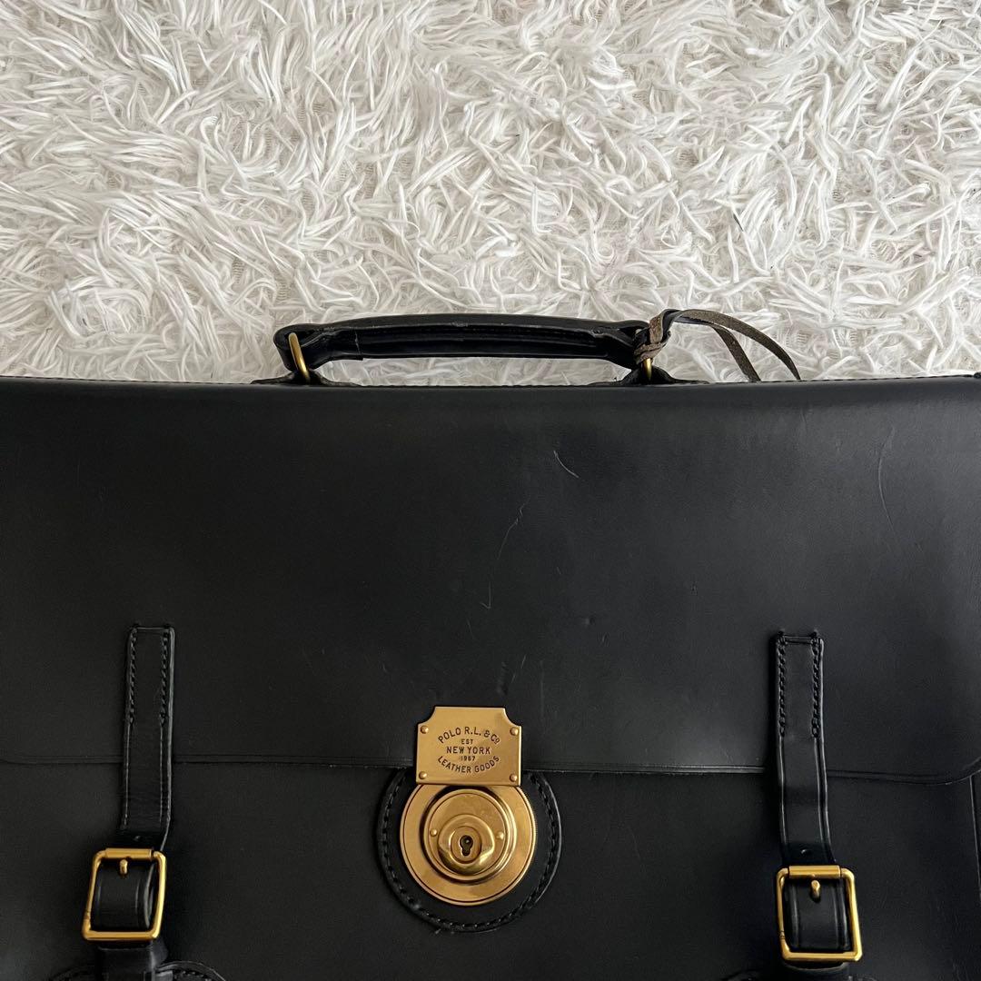 ポロラルフローレン ヘリテージ ブリーフケース ビジネスバッグ 黒 2way