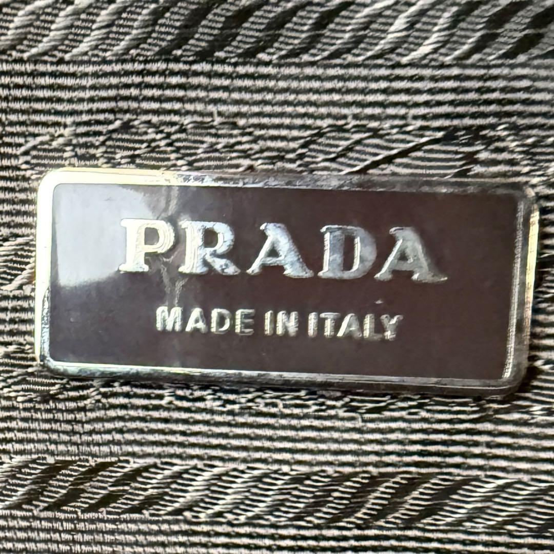 プラダ 1848 三角ロゴ　レザー ナイロン　ボストンバッグ　大容量