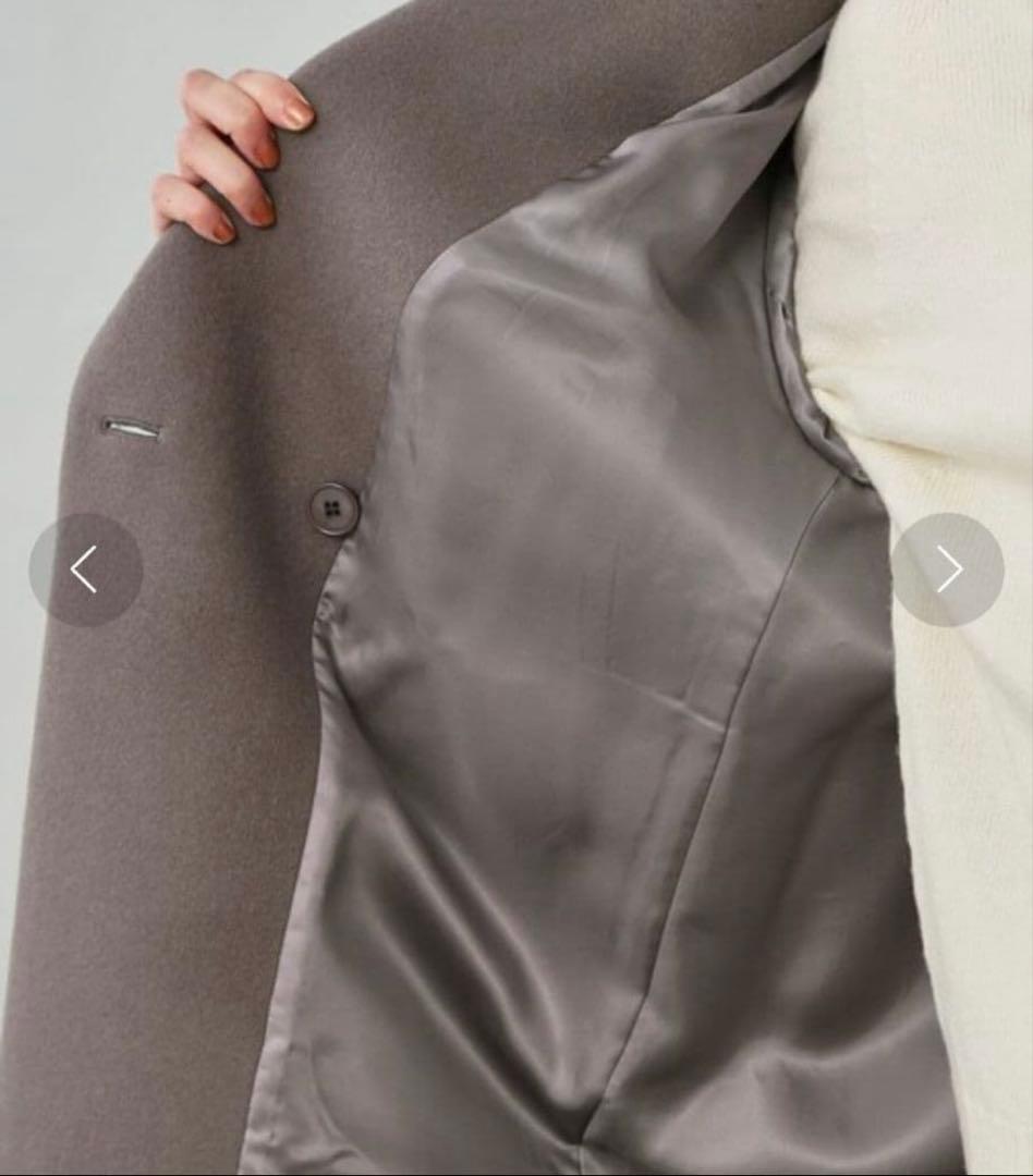 UNTITLED ウールメルトン チェスターコート ダブル グレー キュプラ