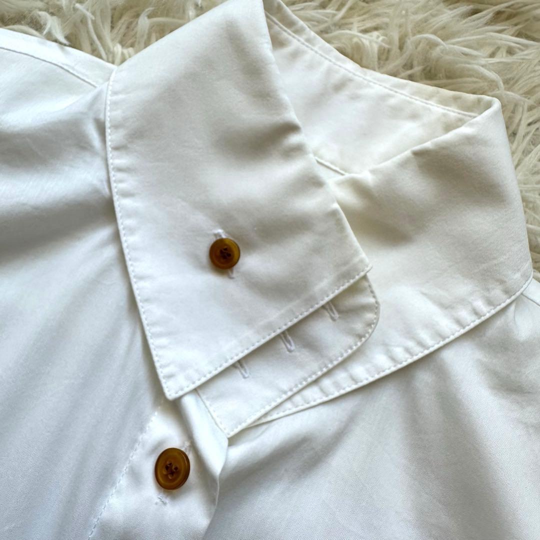 ヴィヴィアンウェストウッド　ボタンダウン　ハイネックシャツ　ストレッチ　白　刺繍