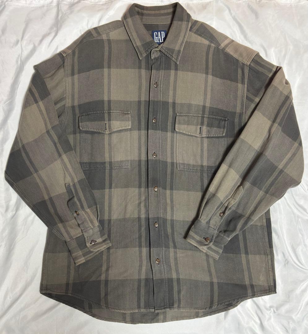 【古着】old GAP 90s vintage ボックスヘビーコットンシャツ L