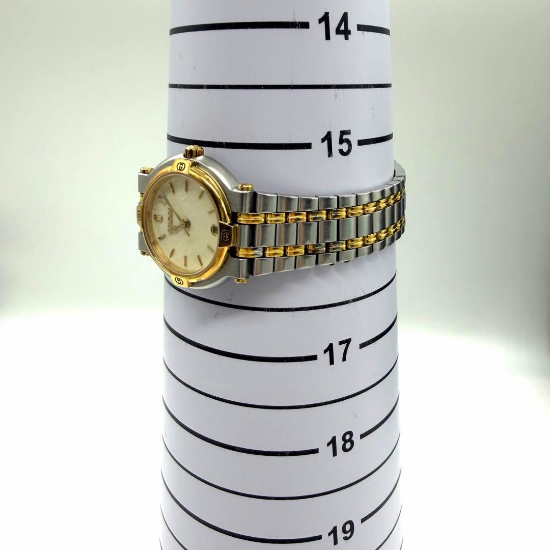 稼働品★GUCCIグッチ腕時計 アイボリー デイト QZ 9000L 2ERY