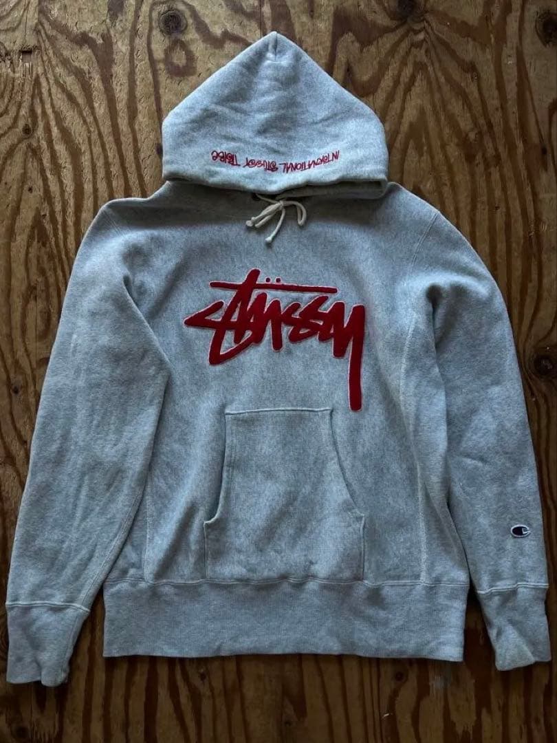 Champion Stussy reverse weave パーカー コラボ