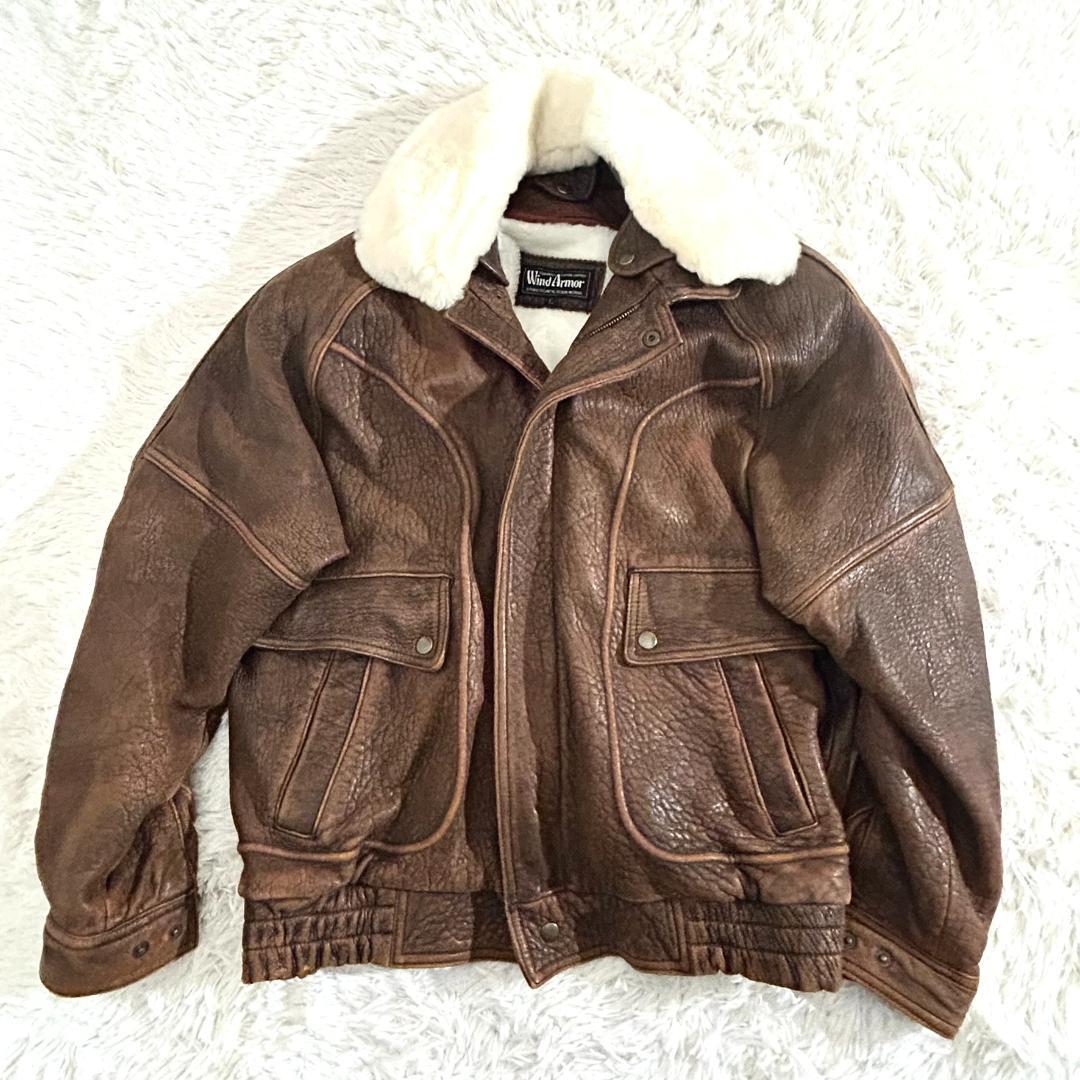 Wind Armor 本革 G-1型 ボアレザージャケット L ヴィンテージ