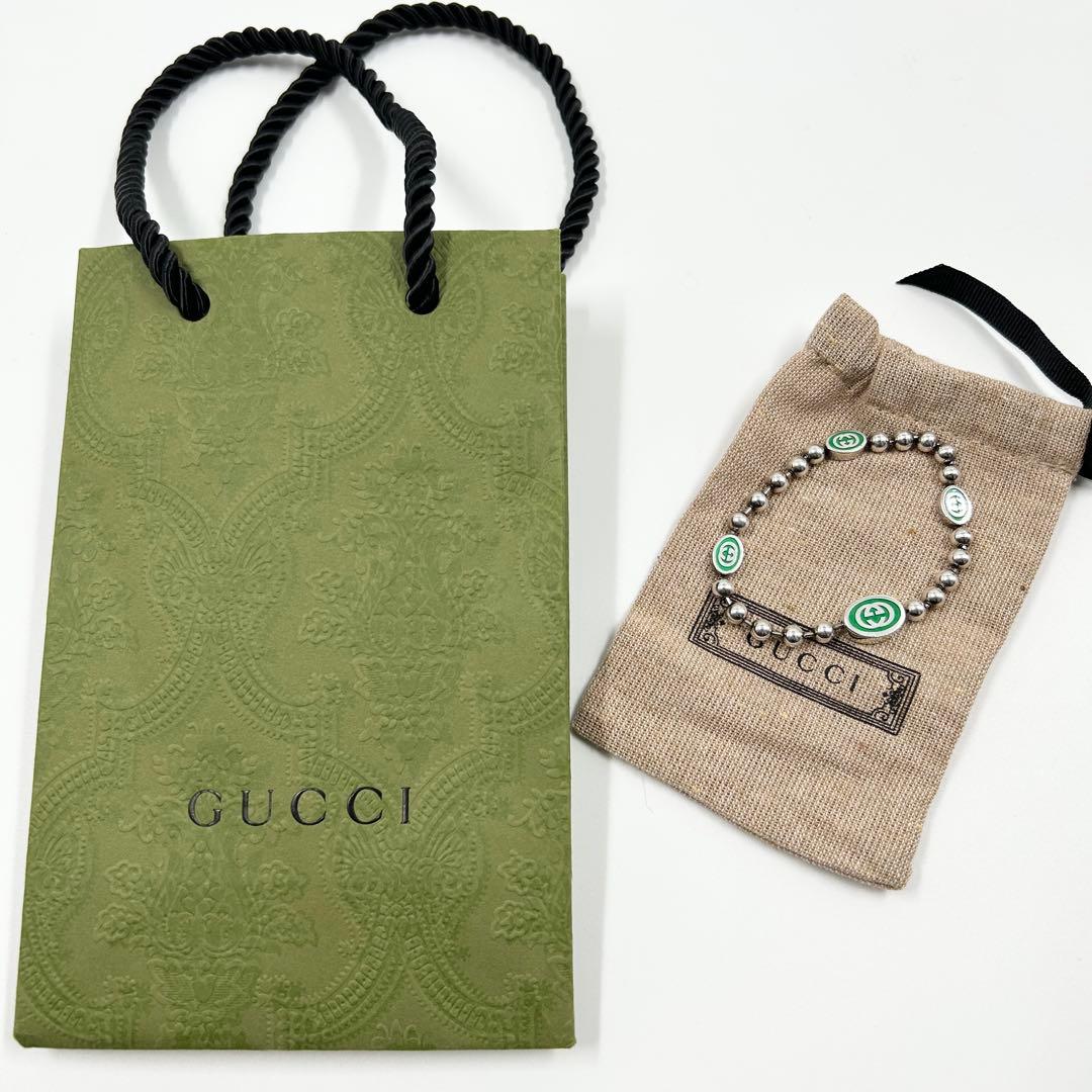 美品✨　グッチ　GUCCI ブレスレット　インターロッキング　ボールチェーン G