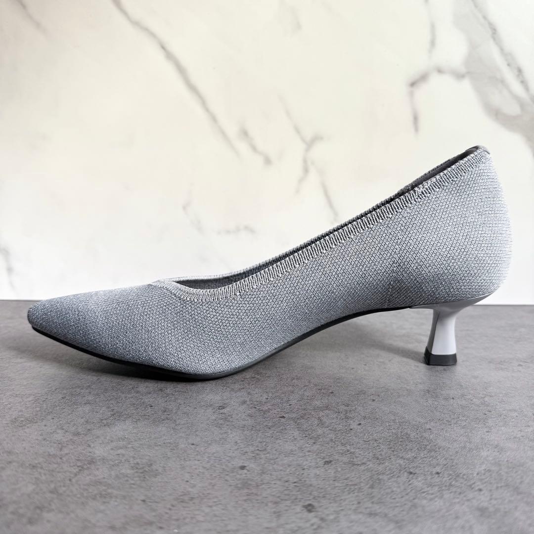 新品 VIVAIA ポインテッドトゥ パンプス 37 23.5cm グレー