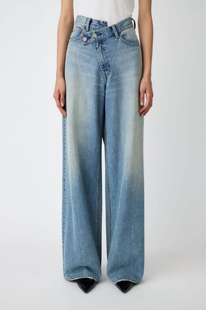 moussy マウジー クロスウエストワイド ストレート デニム 新品