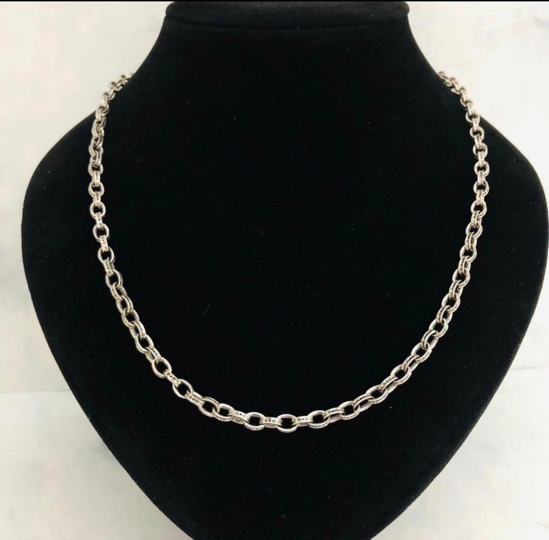 シルバー925 ペーパーチェーン　ネックレス　55cm 新品　5-5　4749