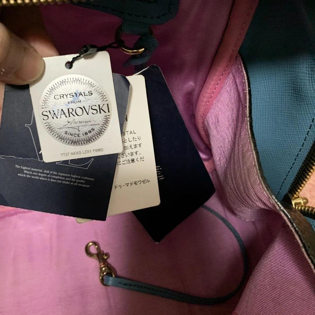 再値下げ極美品タグ付き✨A.D.M.J. スワロフスキー ボストンバッグ 黒