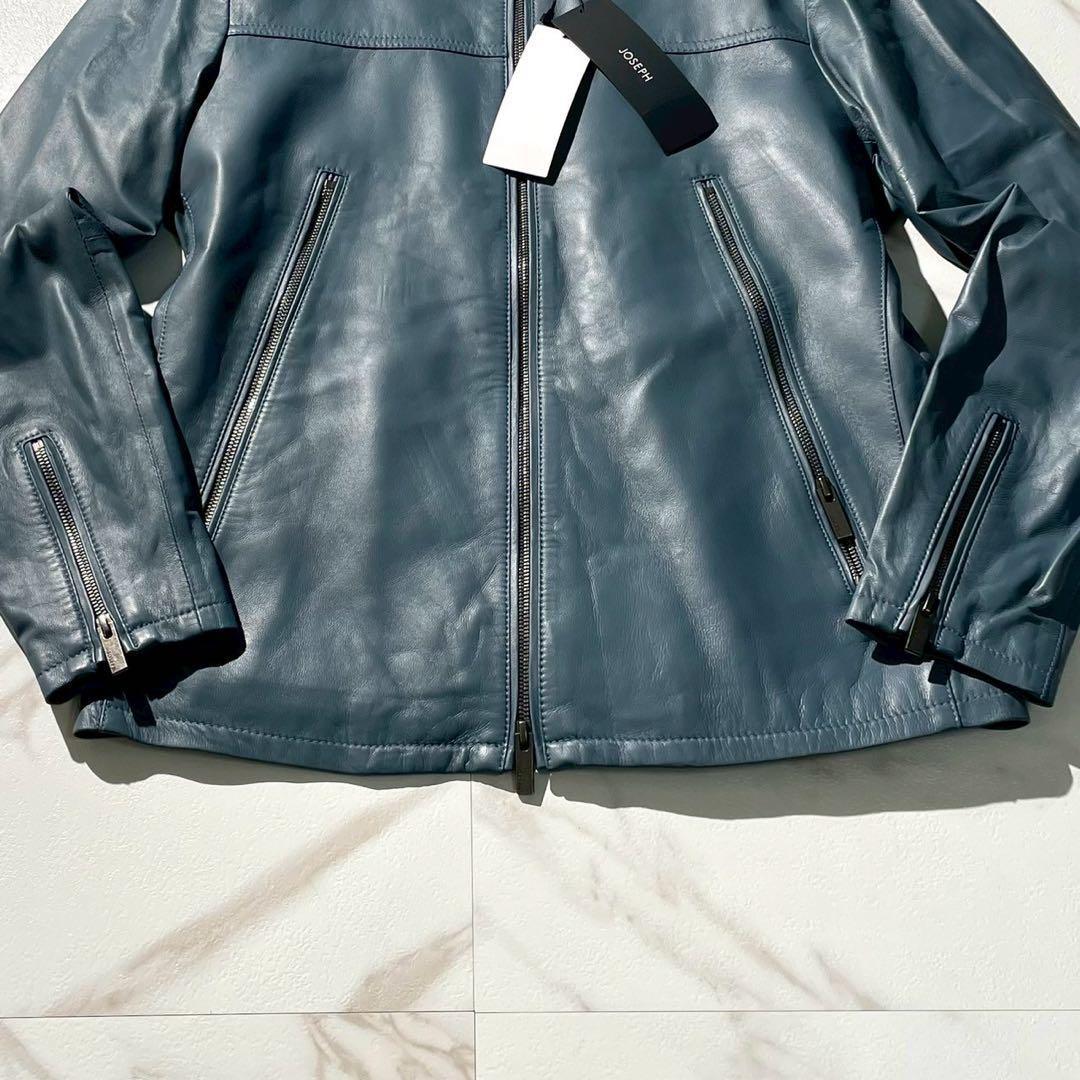 未使用タグ付✨JOSEPH スタンドカラー シングルライダースジャケット 羊革