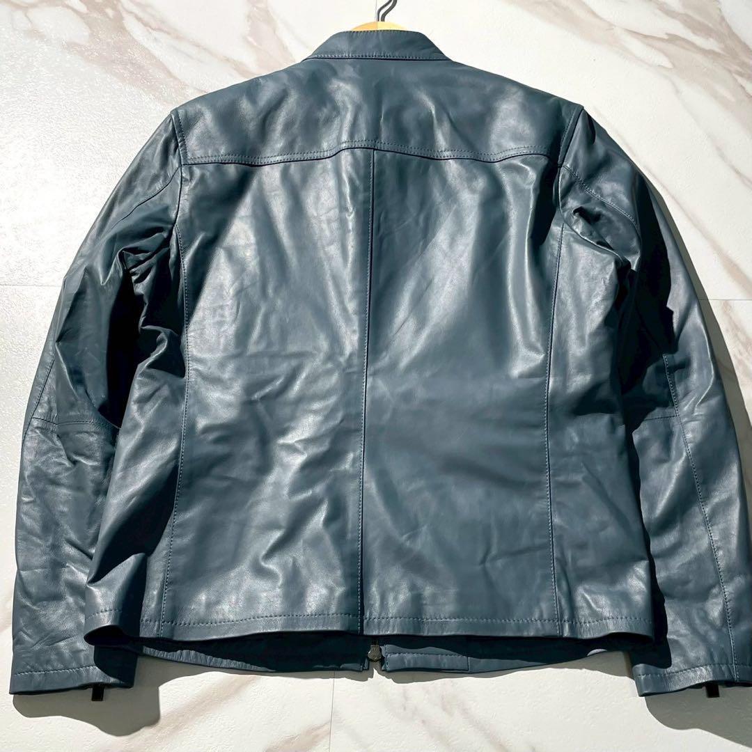 未使用タグ付✨JOSEPH スタンドカラー シングルライダースジャケット 羊革