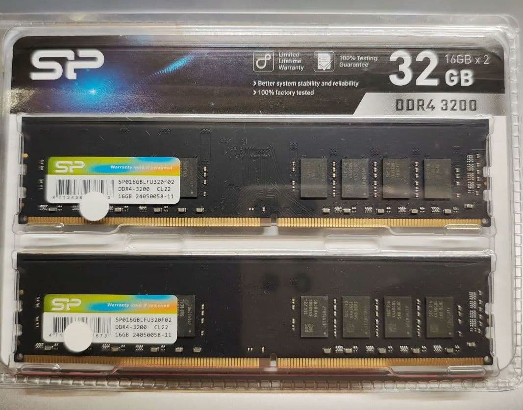 SiliconPower DDR4 32GB(16GBx2)メモリ3200MHz