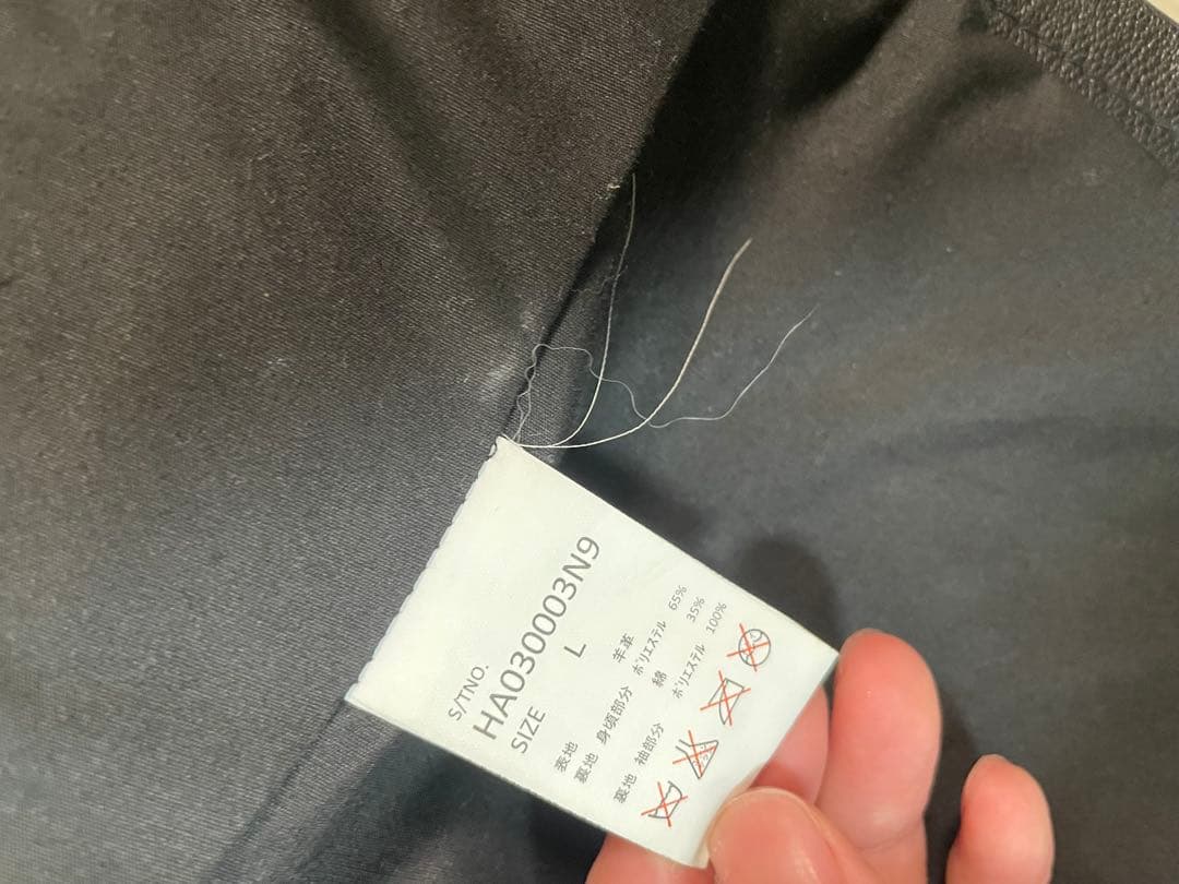 HARE ブラックレザーシングルライダースジャケット