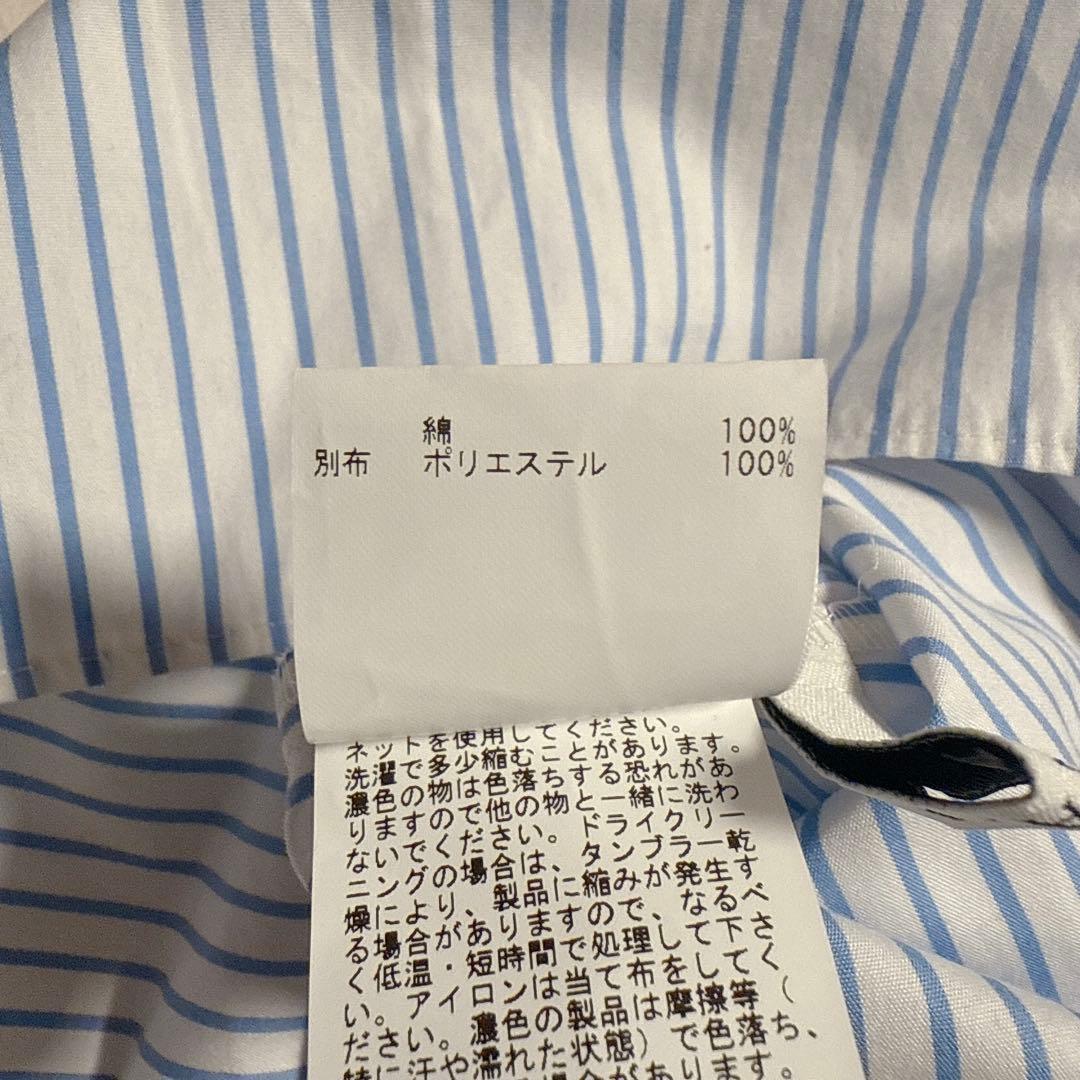 ANAYI アナイ コットン袖レースフリルブラウス ブルー 青 ホワイト 白