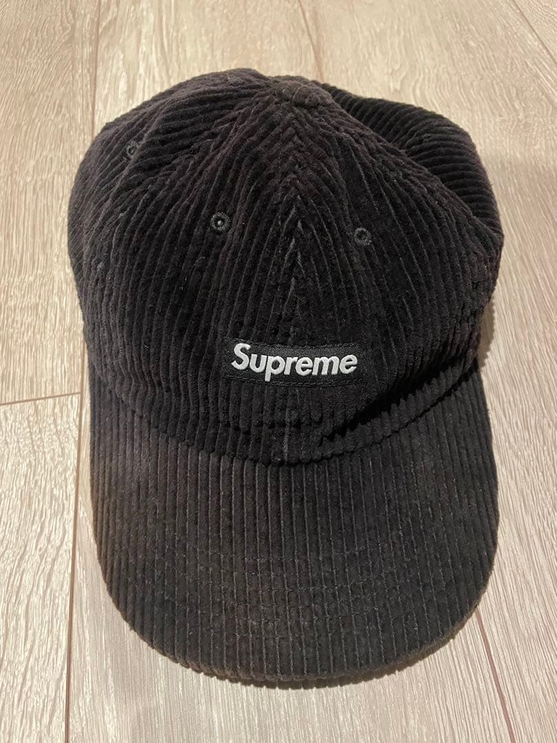 Supreme コーデュロイ ブラックキャップ　ボックスロゴ