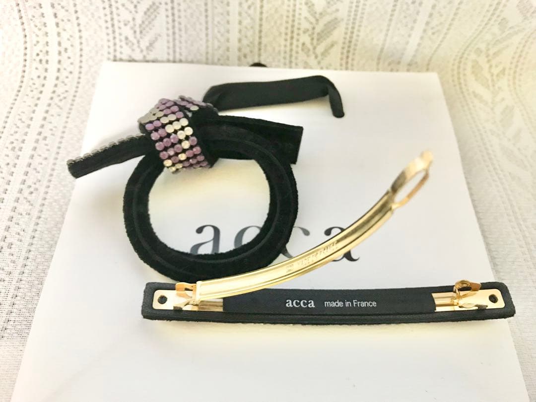 新品未使用2点セットacca限定販売バレッタ&ゴム ヘアアクセサリークリップ