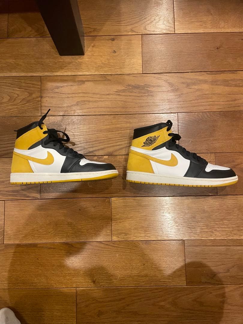 靴 Nike Air Jordan 1 Black/White/Yellow