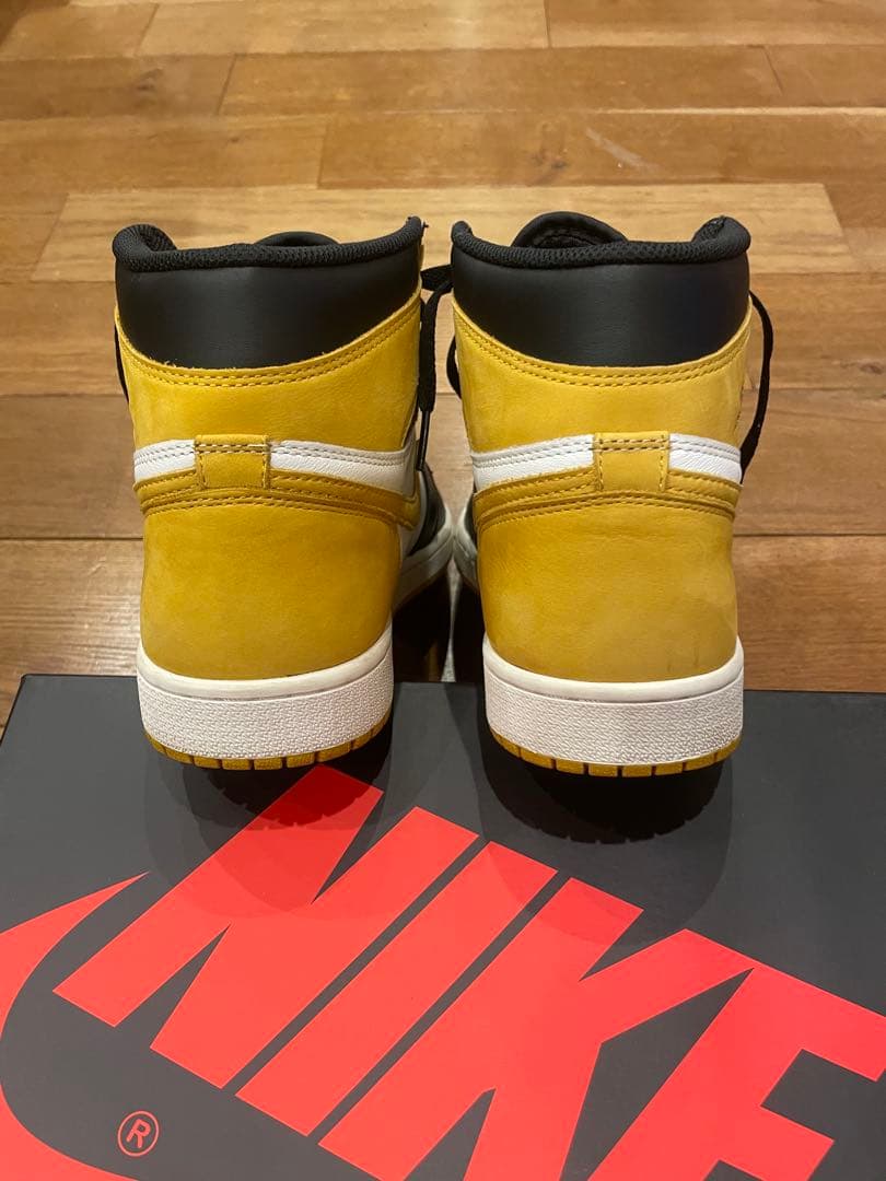 靴 Nike Air Jordan 1 Black/White/Yellow