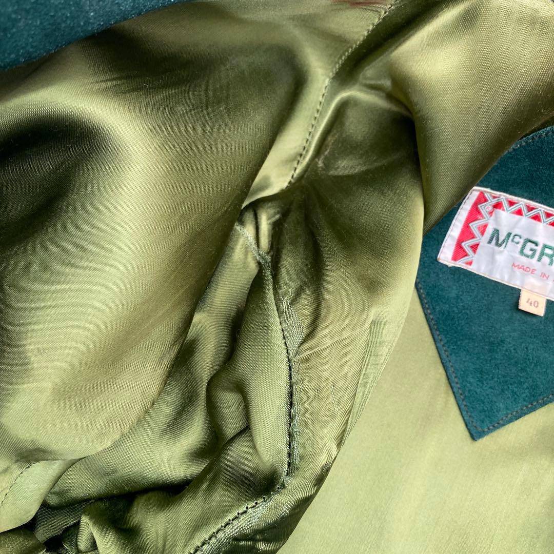 McGREGOR 推定70s ヴィンテージ　スエードレザージャケット　緑