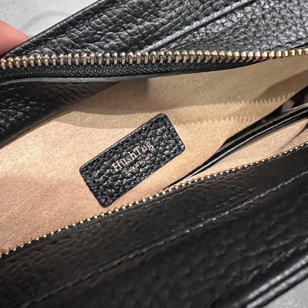 美品Hushtag ミニトートバッグ　姫路レザーシボ革　ブラック