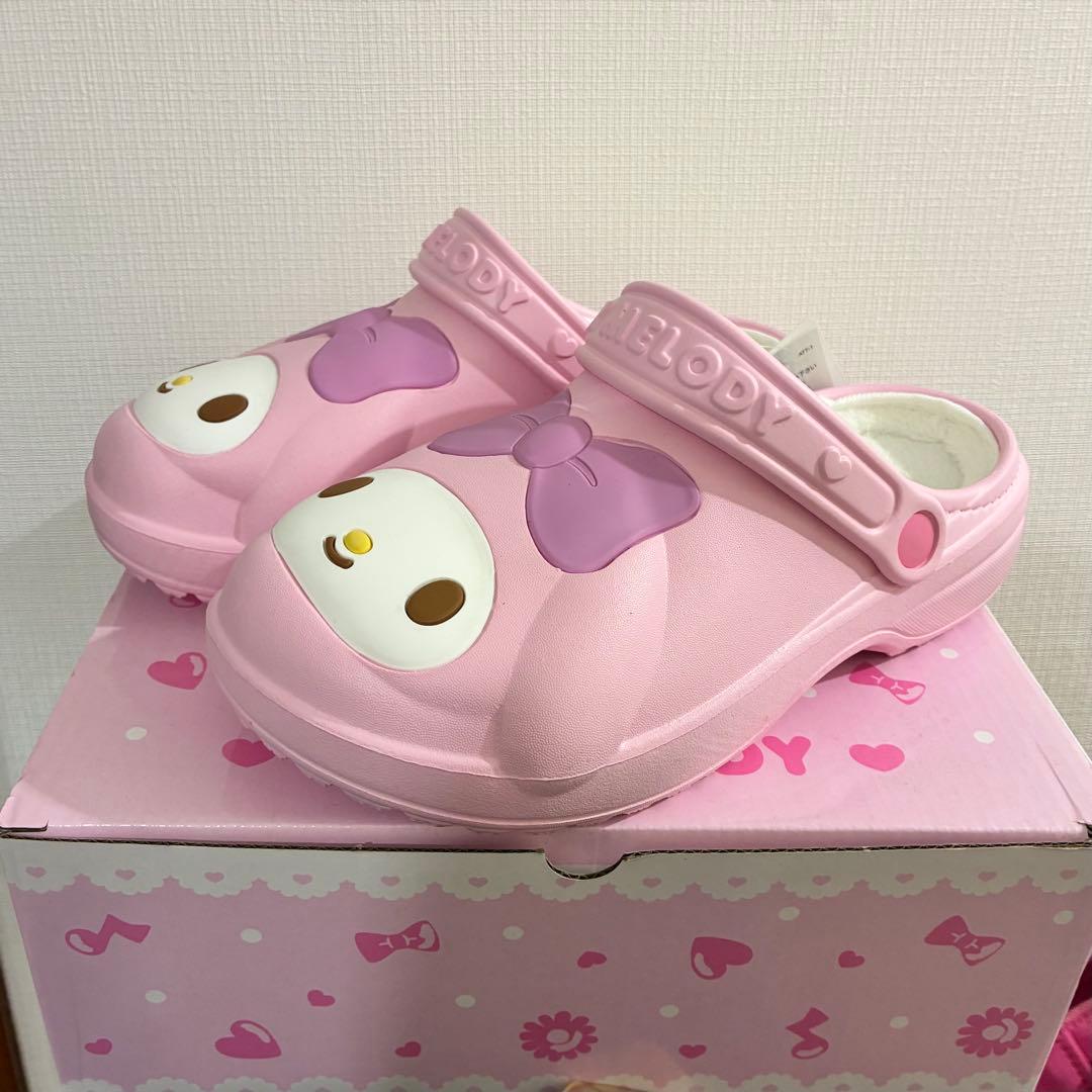 【新品】マイメロディ ピンク クロックス風サンダル ボア付き Lサイズ