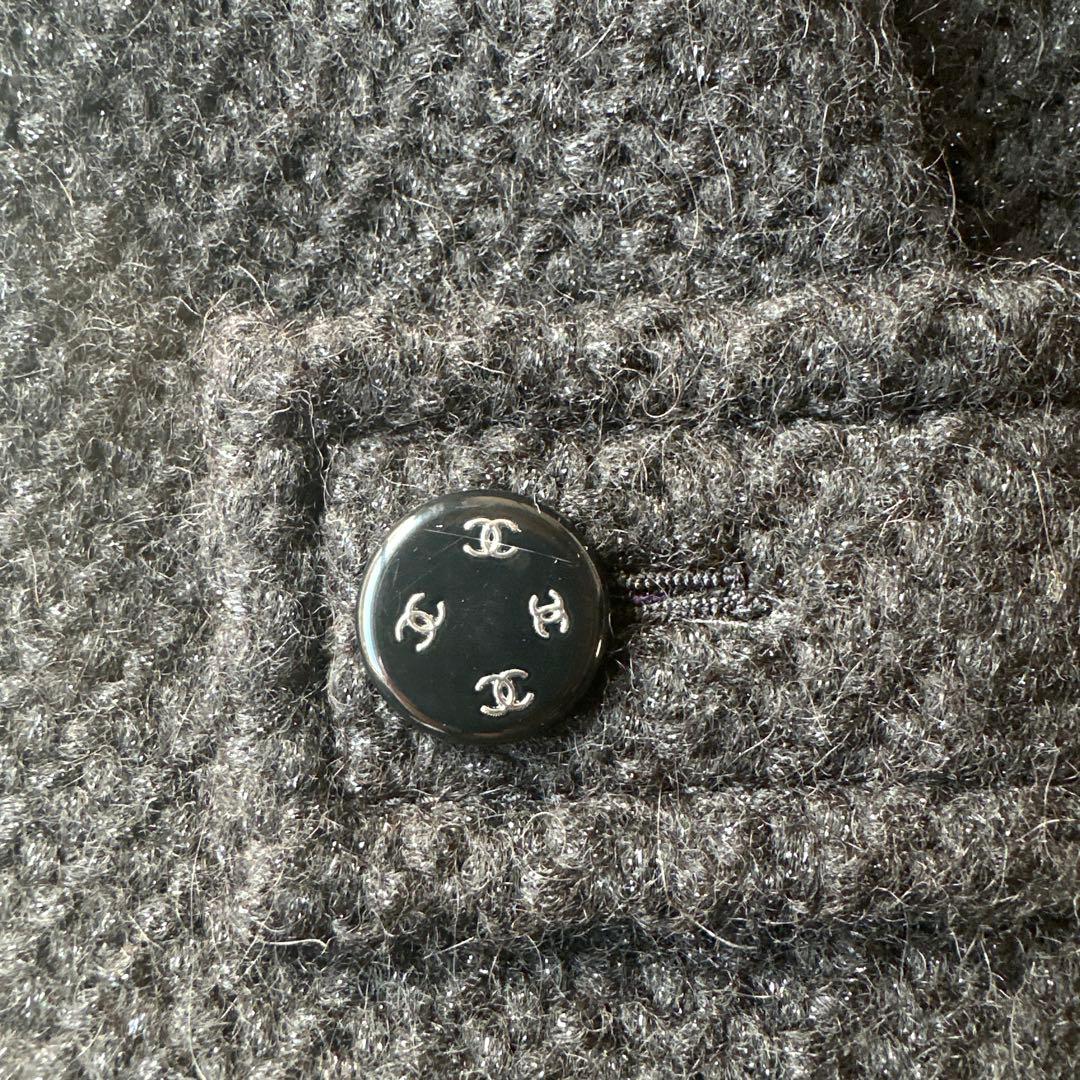 美品CHANEL ブラック ラメ　ダッフルコート サイズ42(メンズだと48)