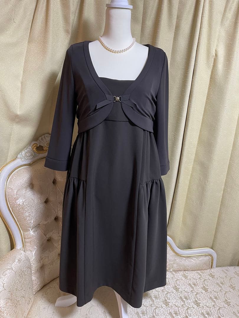 (みみ)茶色 FOXEY エンパイアドレス42 ＆ ボレロ42