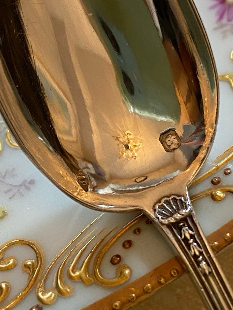 【フランス／ピュイフォルカ＆クリストフル】純銀／コーヒースプーン＆ケーキフォーク