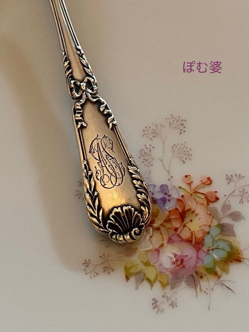 【フランス／ピュイフォルカ＆クリストフル】純銀／コーヒースプーン＆ケーキフォーク