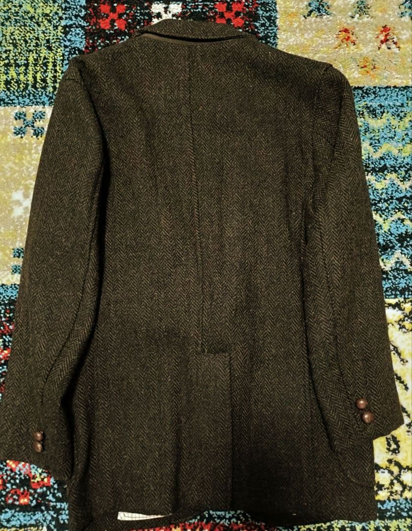 Beams ヘリンボーンツイードジャケット ダークブラウン