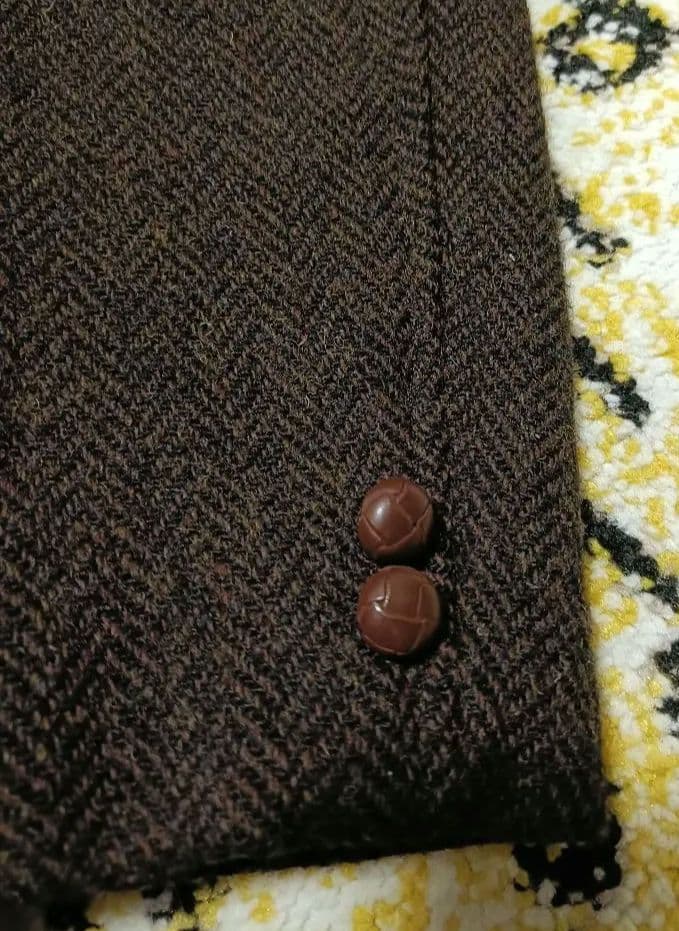 Beams ヘリンボーンツイードジャケット ダークブラウン