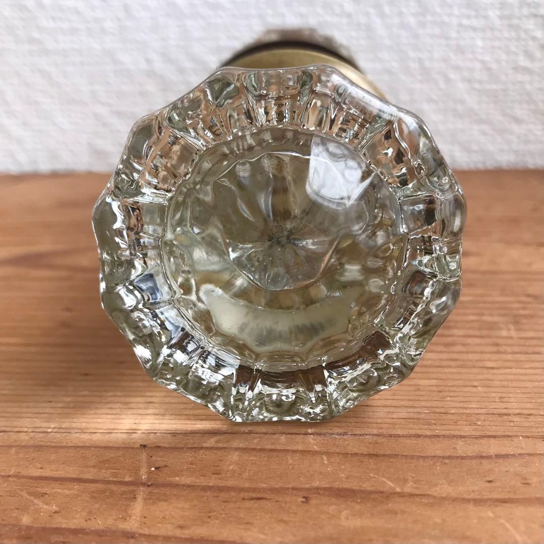 アンティークガラスドアノブ アメリカ 取手 ビンテージノブ ラッチ付き