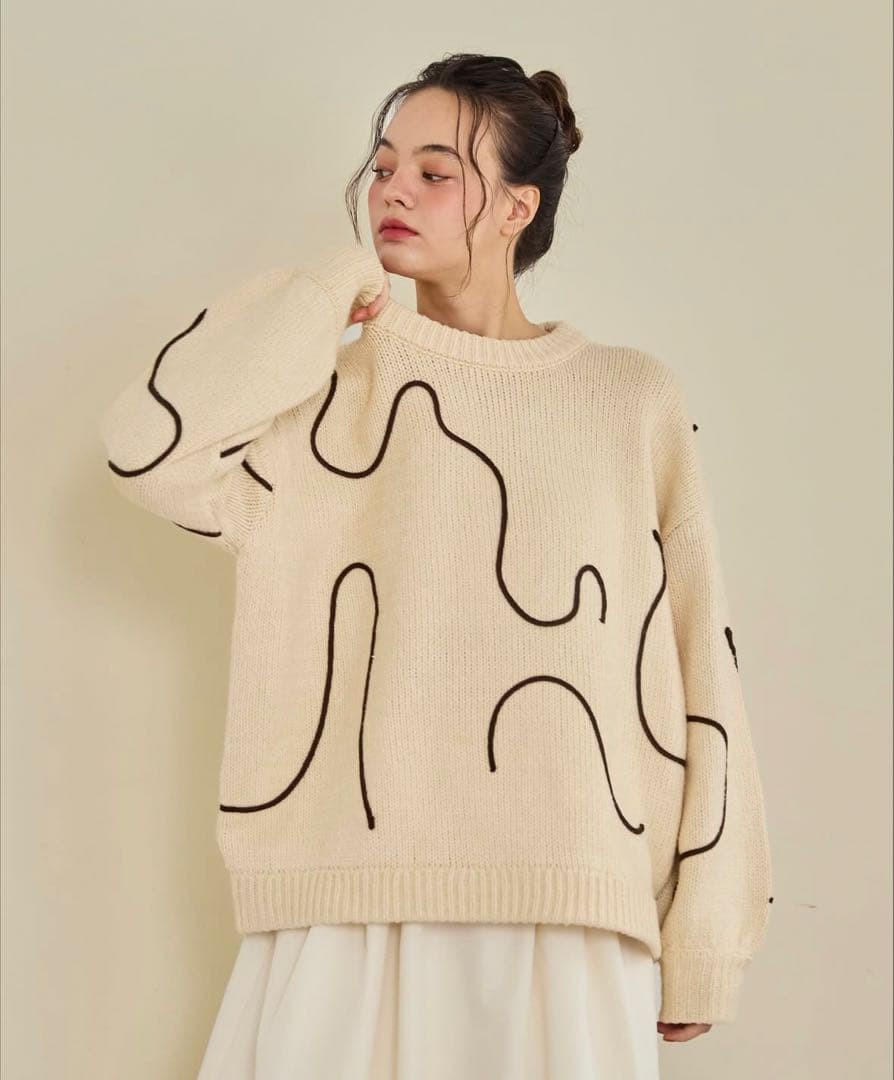 OLUN ニュアンステープラインニット