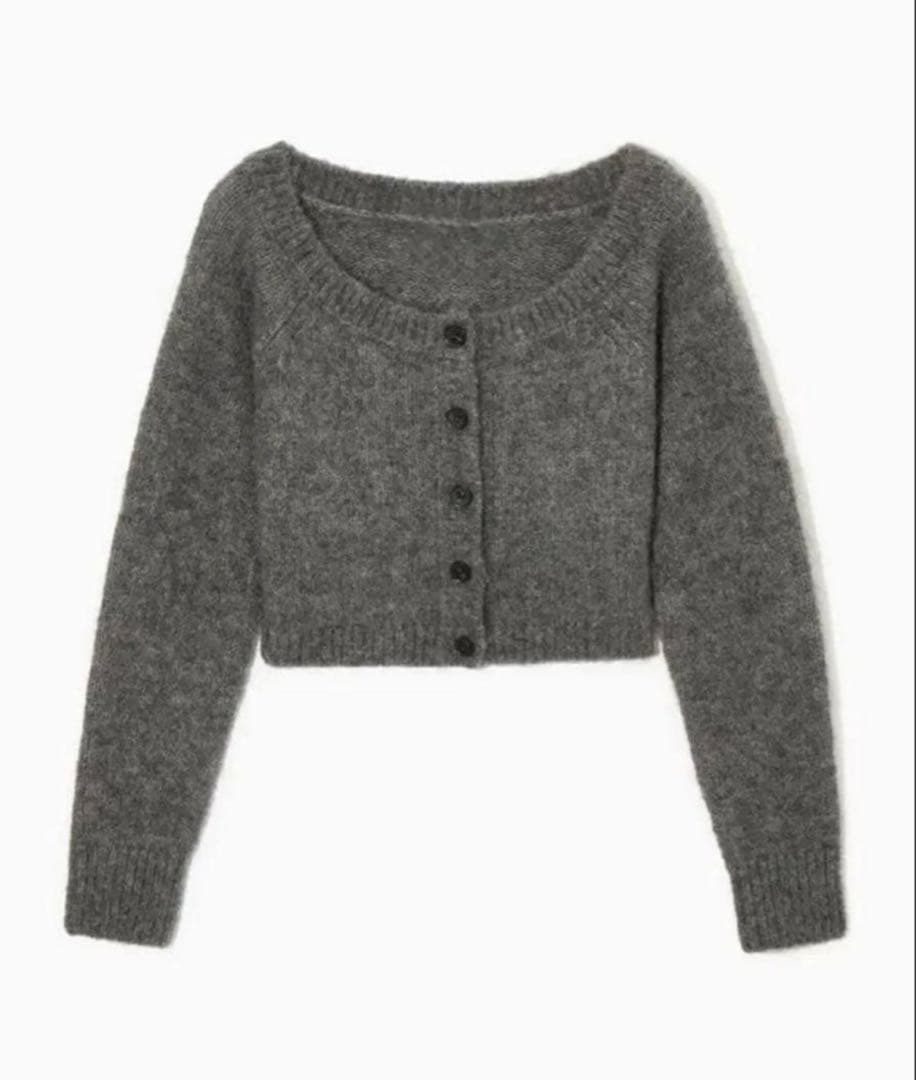 【美品】COS グレー クロップドカーディガン