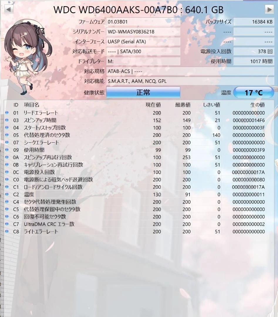 HDD11台（1TB未満/合計7TB/CDI正常のみ）です