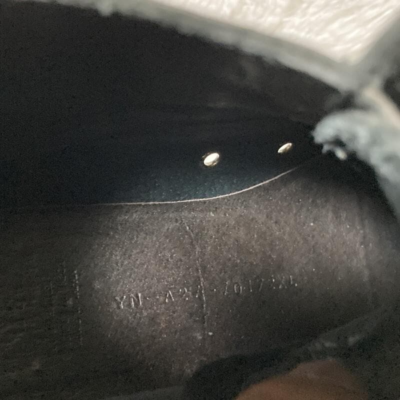 Y's ヨウジヤマモト★レイヤード 隠しレースアップブーツ 光沢レザー 黒 XL