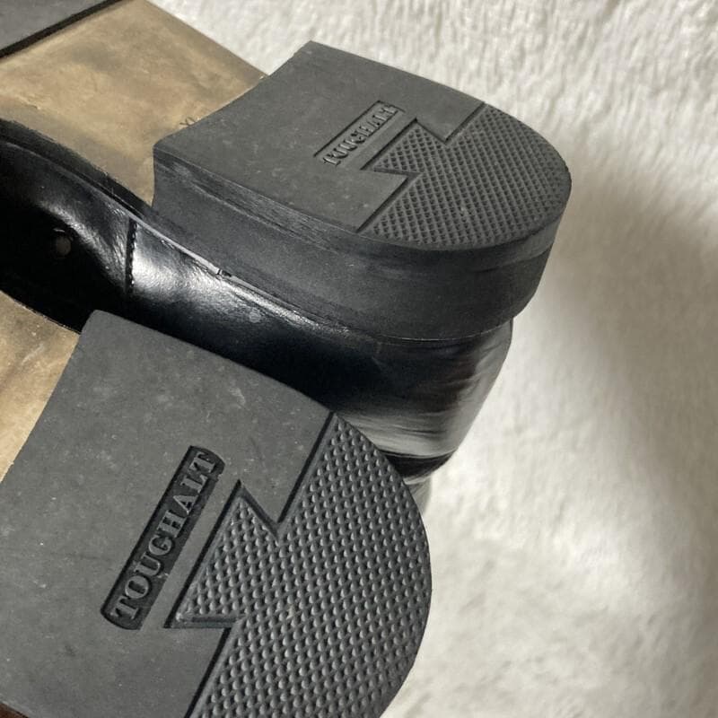 Y's ヨウジヤマモト★レイヤード 隠しレースアップブーツ 光沢レザー 黒 XL