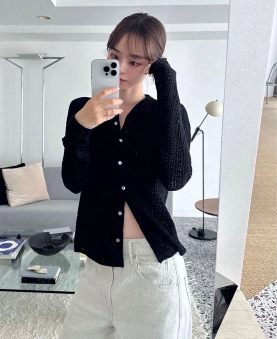 MARNO Zoey lace knit ブラック　丸林広奈