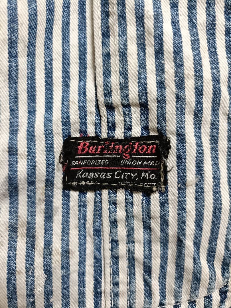 50s-60s BURLINGTON  ヒッコリー エプロンオーバーオール