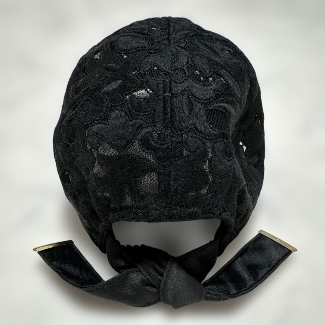 エントワフェイン　オリビア　キャップ　ブラック　レース　リボン