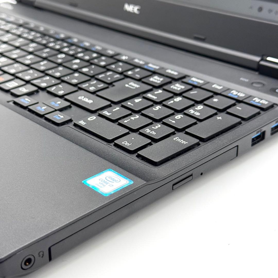 NECノートパソコン i7 16GB 新品SSD512 カメラ DVD テストA