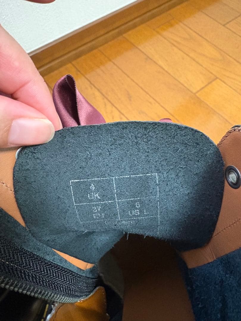 ドクターマーチン　サイドジップ　ブラック　UK4 23cm リボン　sadie