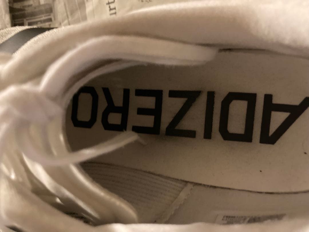 チ*グ様 ADIZERO evo sl ホワイト/ブラック 27.5cm