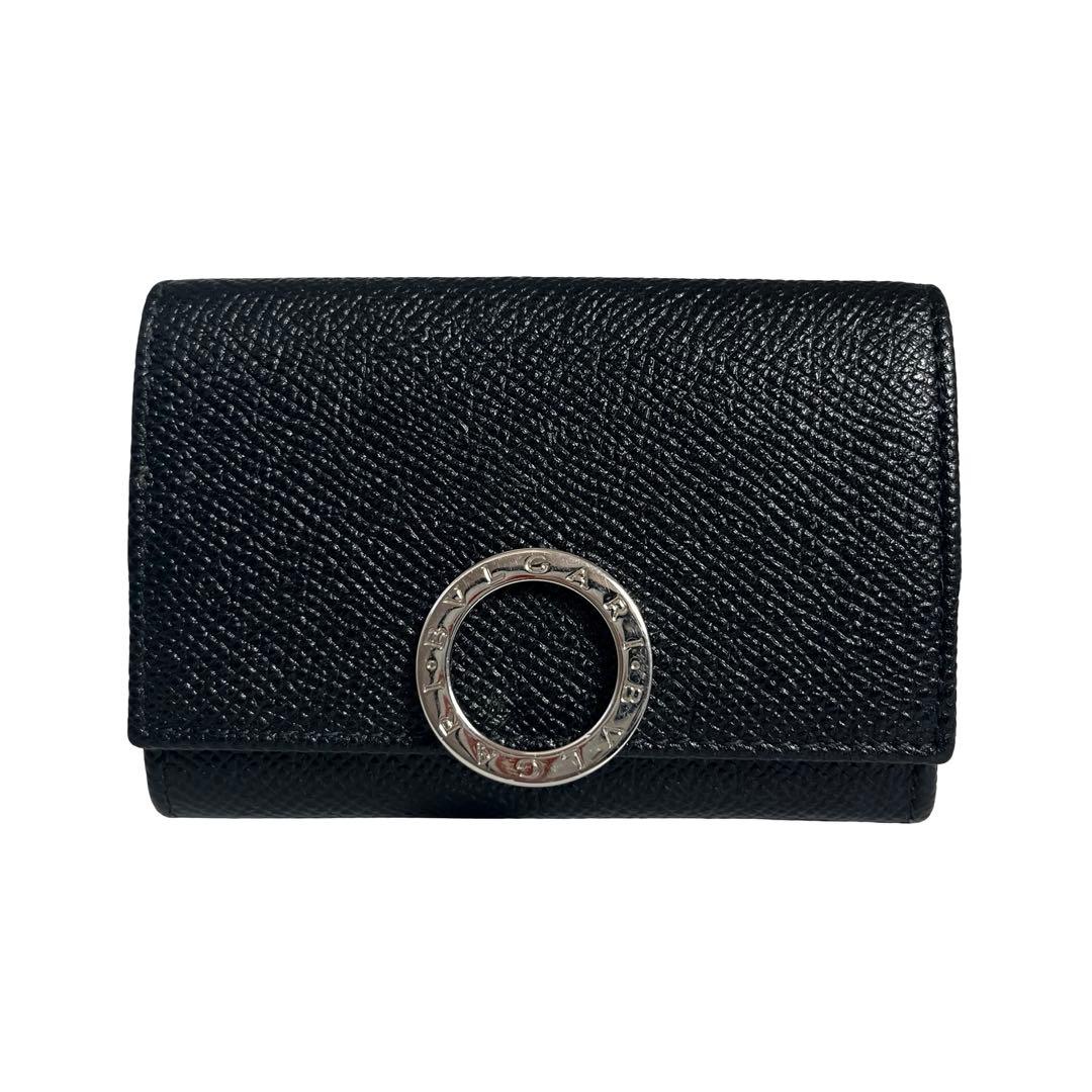 未使用級✨ブルガリ ケース ミニ財布 ロゴクリップ レザー ブラック 黒