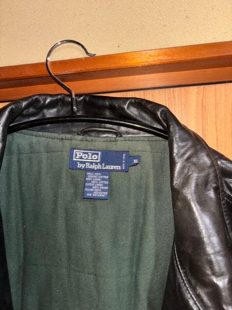 Polo by Ralph Lauren ブラックレザージャケット XL
