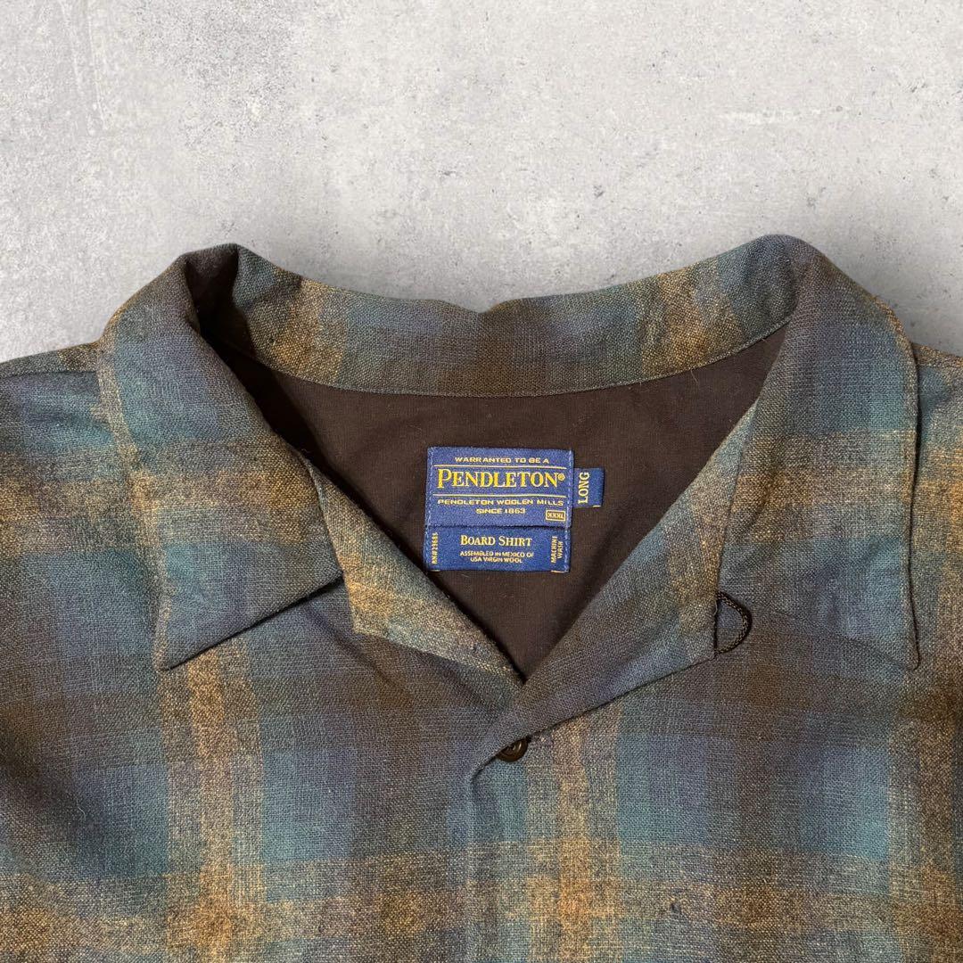 【ペンドルトン】ウールシャツ　ボート　ネルシャツ　オンブレ　人気カラー　古着 b