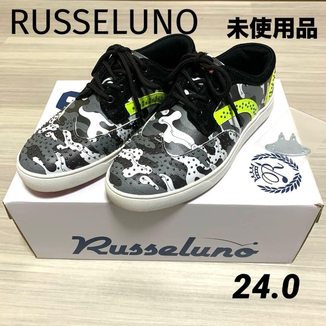 【未使用美品】RUSSELUNO ゴルフシューズ 24.0 スタッズカモフラ